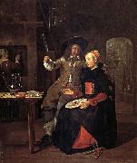 Gabriel Metsu Self-Portrait with his Wife Isabella de Wolff in an Inn oil painting on canvas